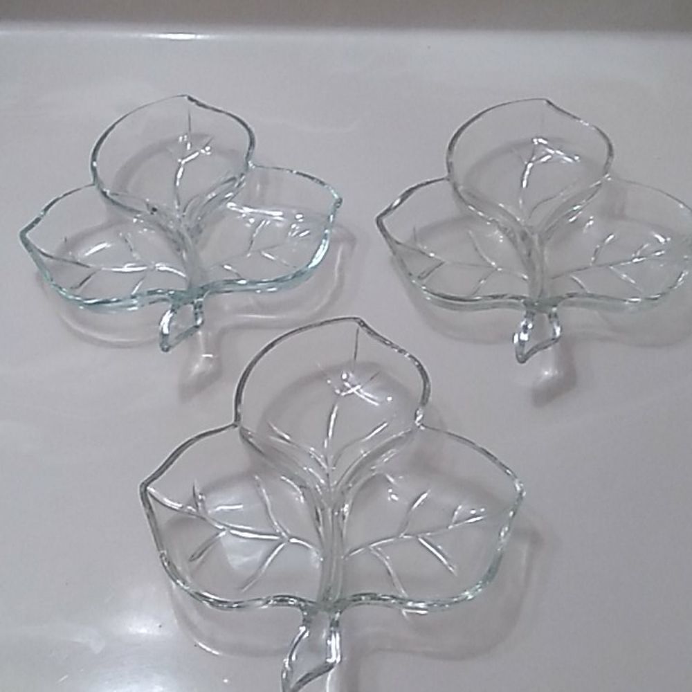Set of 3 Leaf Divided Dishes